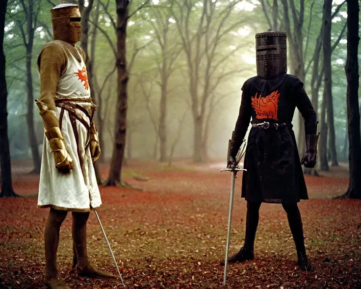 black knight,(monty python:1.1), silly walks, <lora:bk-mp2:1.3>, SK_CINEMATIC