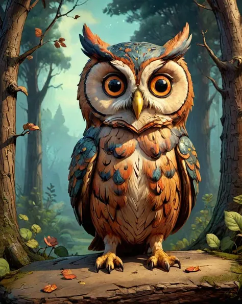 (whimsical art by Pixar:1.0) , 3D Rendering, Regal Owl, Magic Realism, <lora:EldritchArt1.0:0.8>