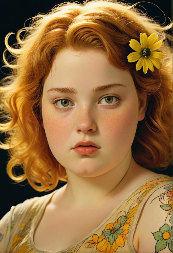 A close up of a woman with a flower in her hair - SeaArt AI