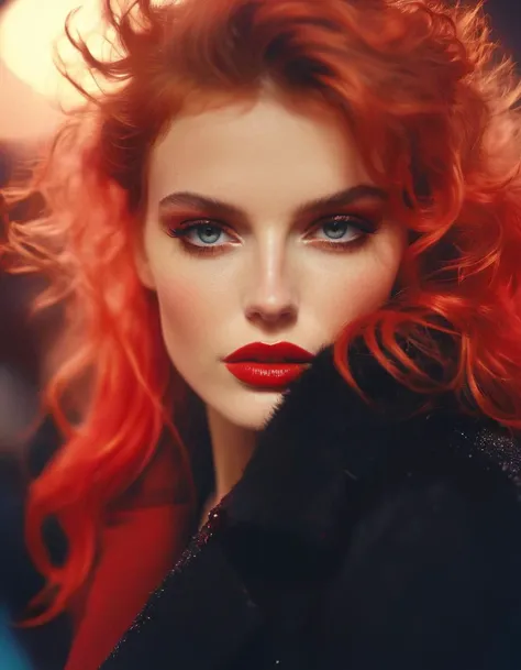 emotional fashion photography in red and black by Guy Aroch, highly detailed. 135mm IMAX photograph, film, DOF, professional, 8k, highly detailed, aesthetically pleasing composition.