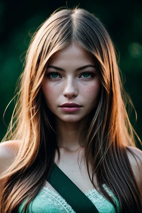 photo of beautiful (k4tel1-135:0.99), a woman with perfect hair, wearing Dark Red (shoulder sash:1.1), (plain green background:1.1), modelshoot style, (extremely detailed CG unity 8k wallpaper), professional majestic photography, (Leica M6 Camera), 24mm, exposure blend, hdr, faded, extremely intricate, High (Detail:1.1), Sharp focus, dramatic, soft cinematic light, (looking at viewer), (detailed pupils), 4k textures, soft cinematic light, adobe lightroom, photolab, elegant, ((((cinematic look)))), soothing tones, insane details, hyperdetailed, low contrast