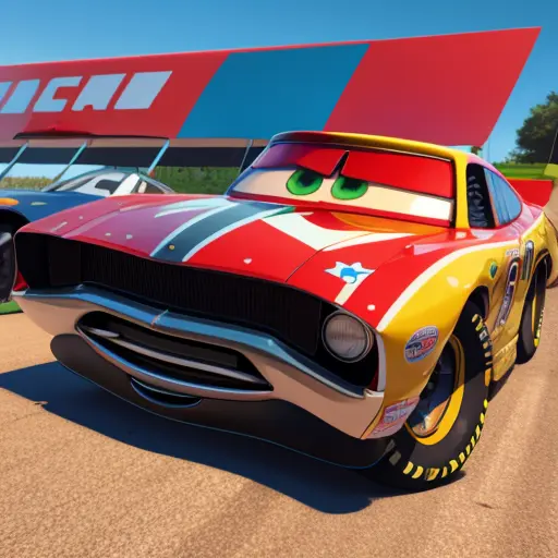 race car, cartoon,car, nascar, Formula 1, F1, vehicle, detailed, cg, detailed eyes and mouth, 3d rendering, pixar, eyes, looking at viewer, hq rendering <lora:pixarcars:1.2>, ho humans, character art, white background, official art, americanflag, perfectcar, sunny day, plants, crowd background