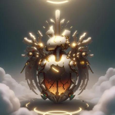 masterpiece,absurdres,Highly detailed, cinematic, trending on ArtStation, (Simple background:1.1),
<lora:67e798e5edec2edf494b16746bc16352:0.8>, bio-mechanical heart,
<lora:BlessedTech-20:1> blessedtech, blessed, aura,