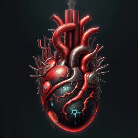 masterpiece,absurdres,Highly detailed, cinematic,  trending on ArtStation,   (Simple background:1.1), 
<lora:67e798e5edec2edf494b16746bc16352:0.8>, bio-mechanical heart, 
  <lora:DemonicTech-20:1> demonictech, scifi,