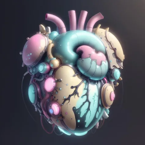 masterpiece,absurdres,Highly detailed, cinematic, trending on ArtStation, (Simple background:1.1),
<lora:67e798e5edec2edf494b16746bc16352:0.8>, bio-mechanical heart,
<lora:KawaiiTech-20:1> kawaiitech, pastel colors, kawaii, cute colors, scifi,