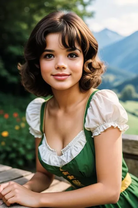 UshGl4TTXV1A,
a beautiful smiling woman posing for masterpiece photo,wearing a dirndl and sitting on a terrace in the alps, (mountain ambiente:1.2),
(Hasselblad X1D II Digital), (professional photo shooting), (model pose), (highly detailed facial features),
(perfect color grading), (natural light), (high quality photography), (intricate details), (8k), (HDR), (sharp focus), (close-up portrait:1.2)