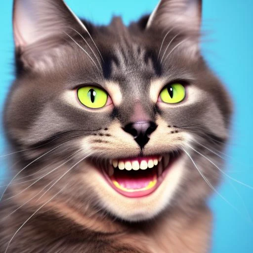 cat with human teeth
