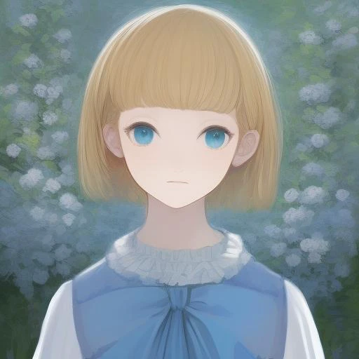 masterpiece, 1girl, detailed face + aquamarine :1.5, nose, medium blonde, ( smock :1.2), closed mouth, looking at viewer, very short hair , background: megastructure , solo, upper body