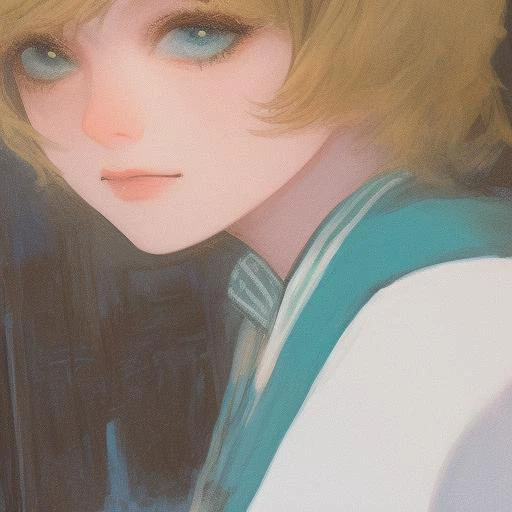 masterpiece, 1girl, detailed face + turquoise :1.5, nose, natural blonde, ( letter jacket :1.2), closed mouth, looking at viewer, short hair , background: skyscraper , solo, upper body