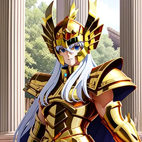 <lora:PiscesArmor:0.7>, masterpiece, best quality, masterpiece, detailed face, detailed eyes, full body, PiscesArmor, helmet, greek temple, anime, attack pose