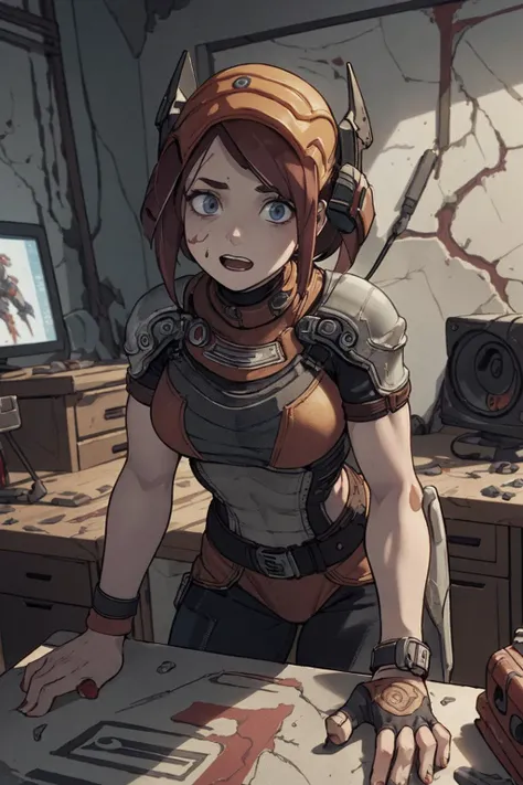 female gamer poses at her pc room, wristbands,
masterpiece, best quality, (quake-idsoftware:1.4), (polygon style),