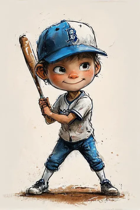 impactful color paint of cute drawing of a young boy is playing baseball,<lora:Cute_Drawing:0.8>, highly detailed, 8k, sharp, professional, clear, high contrast, crystal clear
