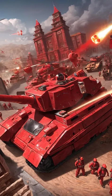 Cinematic scene, Red Alert <lora:command_and_conquer_v0.0.1:1>, vivid, detailed background, masterpiece, best quality, high quality, absurdres