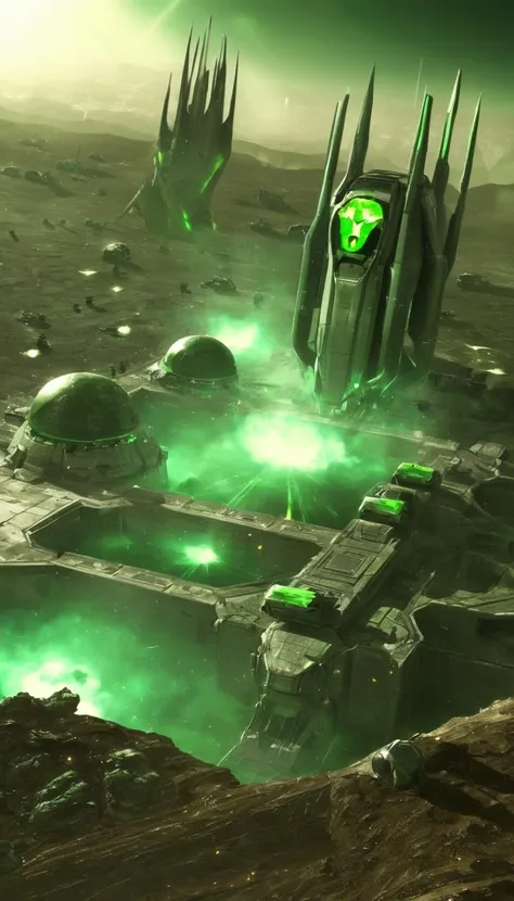 Cinematic scene, tiberium conflict, detailed background, masterpiece, best quality, high quality, absurdres <lora:command_and_conquer_xl_v2:1>