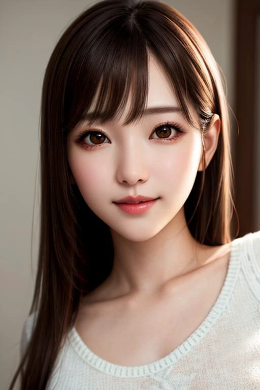 <lora:JAV_moe_a_v1.4:0.4> 1girl, best quality, professional lighting, super detailed, realistic, beautiful detailed face eyes,
looking at viewer,smile,sweater