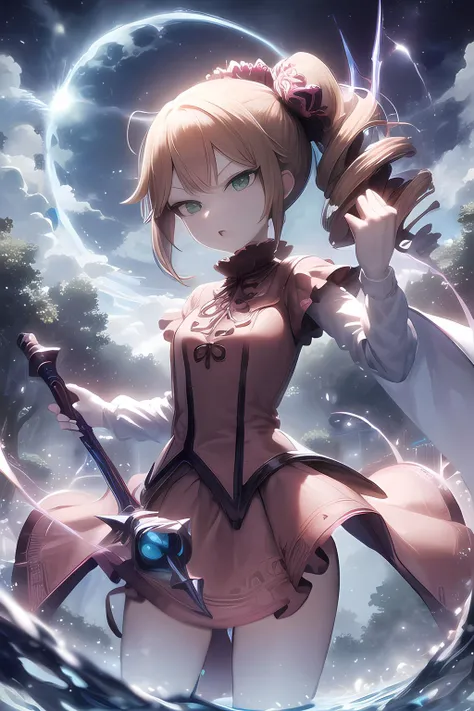 best quality, masterpiece, highres, detailed, digital artwork, <lora:Detail - add_detail:0.2>, EcarlateJSP, pink dress, white sleeves, green eyes, drill hair, ponytail, empty eyes, outdoors, <lora:EcarlateJSP:1>
\(éæ³ææ,å¼·ååæ
+éæ³ææå¼·\),THUNDERMAGIC,CHARGED AURA<lora:ThunderMagic-22:0.8>
\(森æ¨å²ç©æ«\),locker, anime coloring, parody, cloudy sky, sky, trees,
;d,
\(æ§é ãæ§è¡ãæ¦å¨ãé®åãæ§è¡æ¦å¨ãæ°é¬¥æ§ãæ§è¡æ§ãé·è¢ãæã\),axe, holding, weapon, scythe, holding_weapon, battle_axe,holding_axe, long_sleeves, halberd,