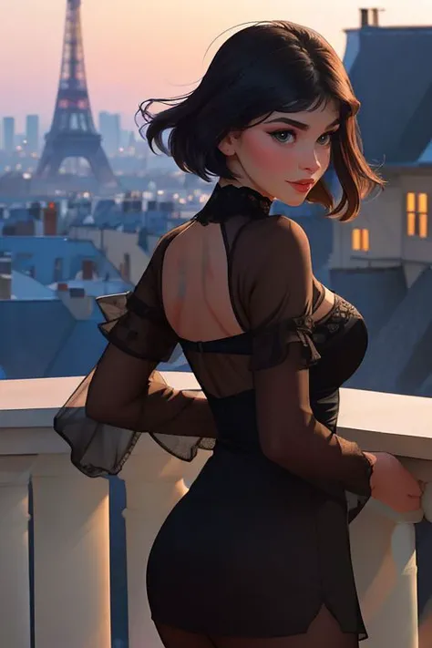 DEN_laura_garcia,
standing on a balcony wearing an elegant outfit, Paris scene, Eifel tower, balcony railing, balcony, City scape, scenic,
bokeh, f1.4, 40mm, photorealistic, raw, 8k, textured skin, skin pores, intricate details <lora:epi_noiseoffset2:1>, epiCRealism <lora:ClothingAdjuster3:-1.0>