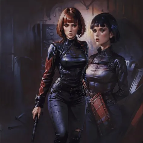 A image from Aliens movie, showing Sigourney Weaver as Ripley, wearing outfits revealing her breasts and pubes, in action in the Sulaco.