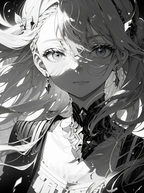 <lora:beautifulDetailedEyes_v10:1> close up, eye close up, ((masterpiece)), ((ultra-detailed)), pixiv, best shadows, best lighting, best quality, cinematic shot, rim lightning, solo, monochrome, greyscale, long hair, closed mouth, closed eyes, 1girl, portrait, tattoo, neck tattoo, bangs, simple background, collarbone, male focus, grey background, facing viewer