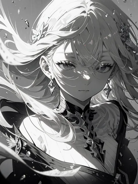 <lora:beautifulDetailedEyes_v10:1> close up, eye close up, ((masterpiece)), ((ultra-detailed)), pixiv, best shadows, best lighting, best quality, cinematic shot, rim lightning, solo, monochrome, greyscale, long hair, closed mouth, closed eyes, 1girl, portrait, tattoo, neck tattoo, bangs, simple background, collarbone, male focus, grey background, facing viewer