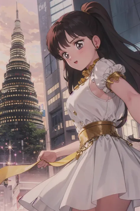 best quality, 1girl, from the side, posing, sparkle, skyscraper, posing, <lora:smv1-10:1>