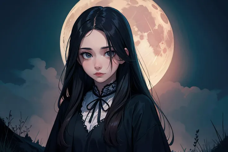 masterpiece, moon lovers, stunning art, perfect lighting, night, creepy, 8k