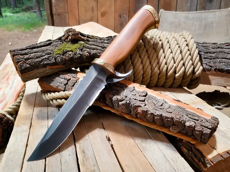 Long exposure photo of <lora:FF-Knives-XL-Cr2-v0163:1> <lora:FF.87.RealitiesEdgeXLANIME_20.lora:0.41> a knife sitting on top of a piece of wood on top of a piece of wood on top of a piece of wood that has a rope on top of wood and a piece of wood next to it is a piece of wood with a knife and a piece of wood that is sitting on top of wood on top of wood with,(Kodak Ektar:1.3) . Blurred motion, streaks of light, surreal, dreamy, ghosting effect, highly detailed