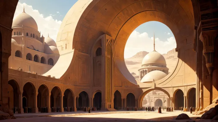 by Moebius and Marc Simonetti,.Bene Gesserit temple complex on Arrakis,.(architectural drawing style, geometric shapes, line art:1.4),.(minimalist, modern, clean lines, beautiful, intricate details, masterpiece, best quality:1.4),.cinematic closeup shot,.dramatic and dynamic lighting,.<lora:add-detail-xl:1> <lora:xl_more_art-full_v1:0.7> <lora:Planets_LoRA:0.6> <lora:BG_Alien_Planet:0.8><lora:CosmicLandscapes:1.0>