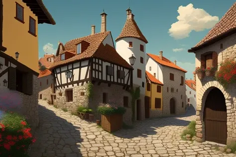 medieval town landscape