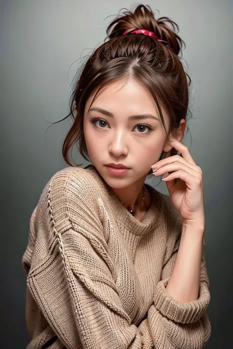 a woman posing for a photo, (wearing oversized_sweater:1.3),
good hand,4k, high-res, masterpiece, best quality, head:1.3,((Hasselblad photography)), finely detailed skin, sharp focus, (cinematic lighting), collarbone, night, soft lighting, dynamic angle, [:(detailed face:1.2):0.2], medium breasts, outside, ,<lora:betterCuteAsian03:0.3>,   <lora:oversized_sweater:0.5>