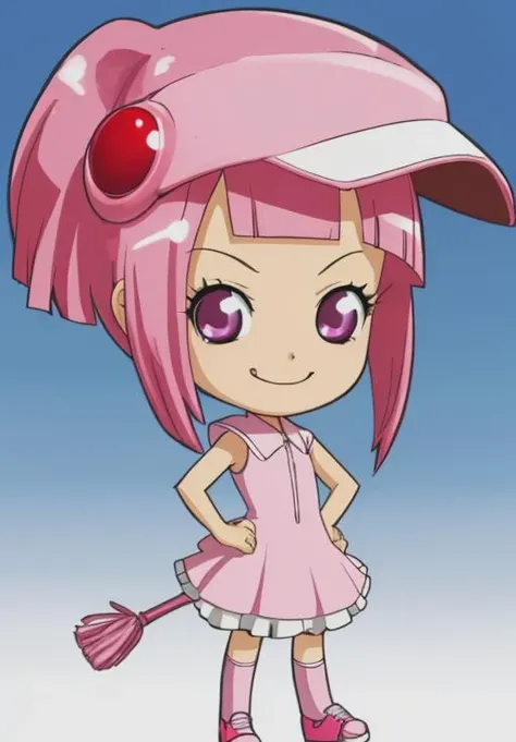 <lora:SC_Ran:0.8>, SC_Ran, 1girl, solo, smirk, chibi