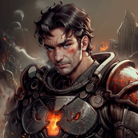 <lora:tangbohu-detailer_1.0:1> <lora:sharpen-soften:-0.5> <lora:realistic:0.1> ang3l0_n0texist portrait solo upper-body detailed-background detailed-face ( <lora:MagmaTech:0.5> lava MagmaTech-theme:1.1) warrior angry-expression scarred gray-clothes heavy-bloodstained-armor tattered-cape mysterious-dynamic-pose shadows-in-background netherworld-in-background misty-dark-atmosphere black-clouds