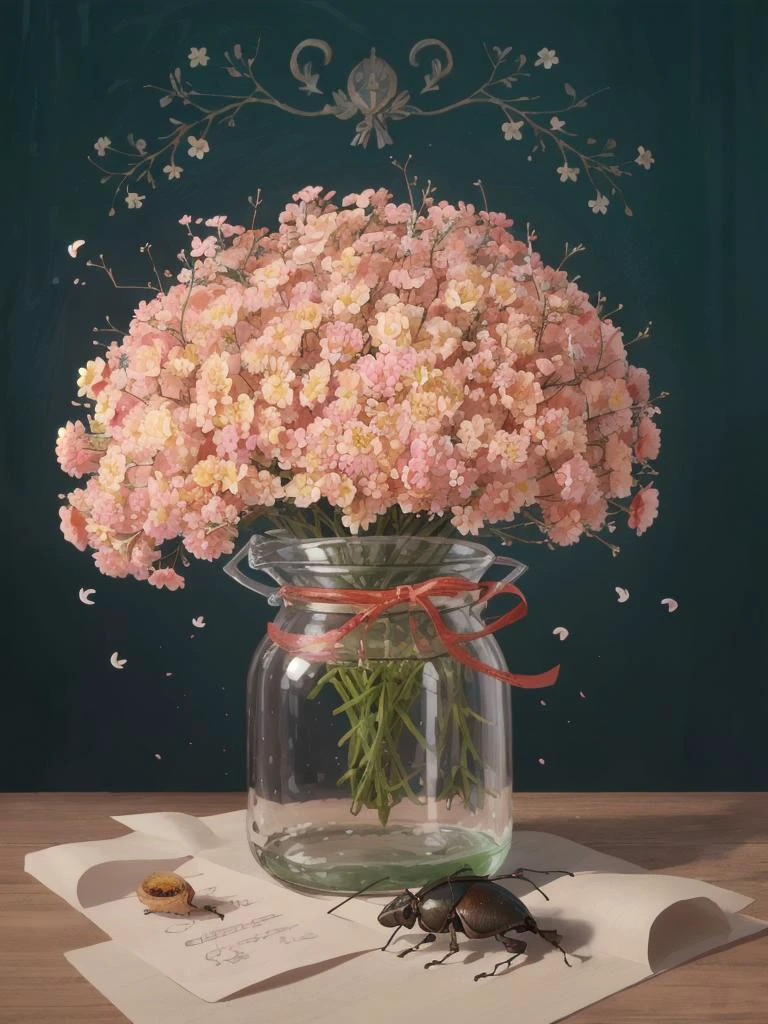 best quality, fly1_mantianxing01,flower <lora:fly_mantianxing01:1>, cockroach