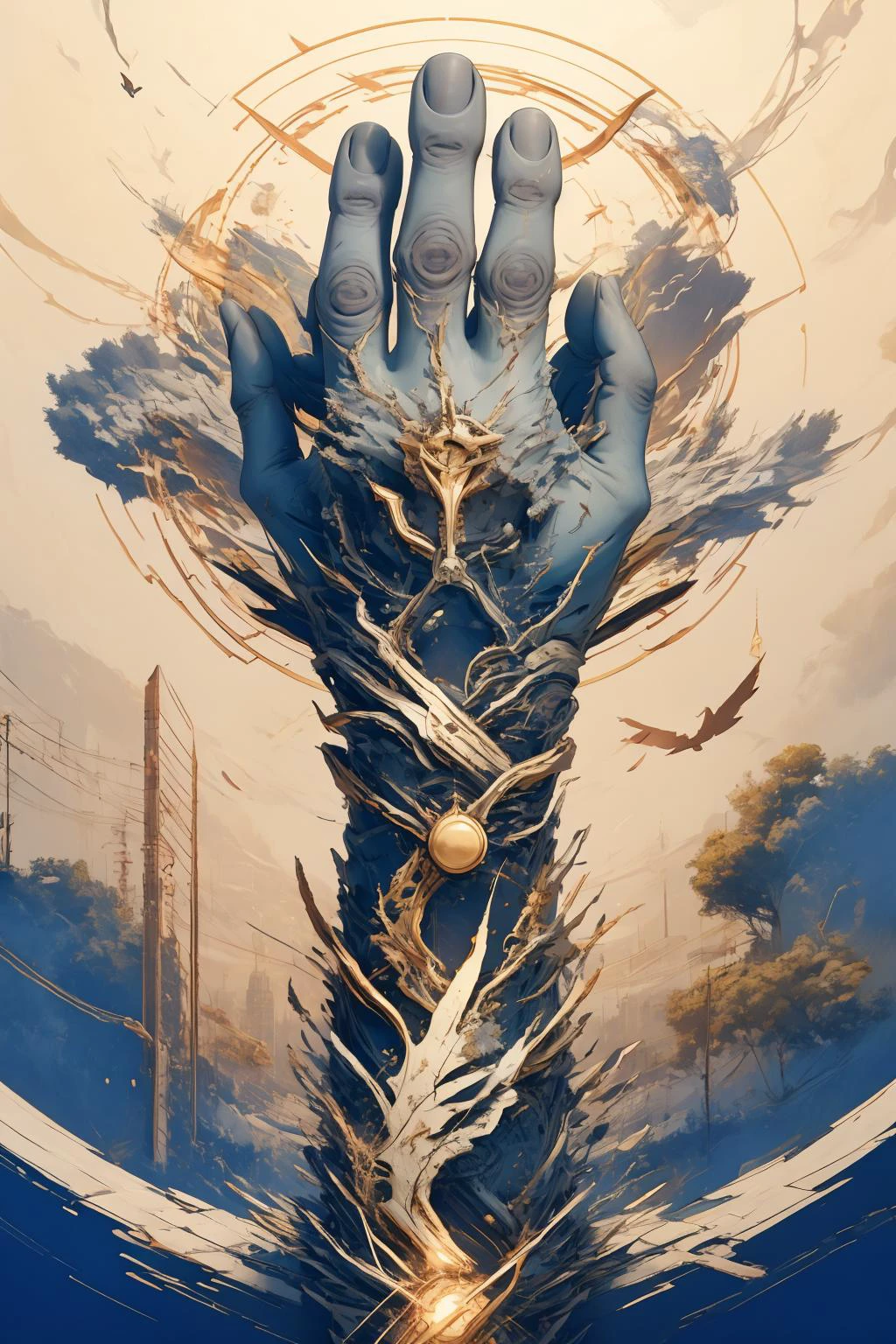 normal hand, robot, no humans, mecha, solo, science fiction, embers
<lora:M4rbleSCNEWCIVIT_1:1> <lora:hand-noise:1>