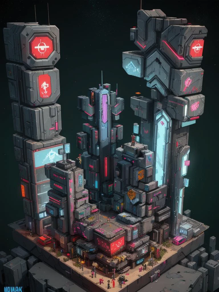 mini\(ttp\), cyberpunk metropolis avalanche, miniature landscape <lora:miniature_V1:1@0,.5@.4>