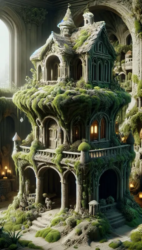 ral-sand,<lora:ral-sand:1>,ovrgrwth,<lora:ovrgrwth:1>,
8k,highly detailed,toy shop in a empty fantasy vertical city at the end of time,masterpiece,<lora:EnvyFlourishesXL01:1>,
Moss,ferns and tiny flowers,
