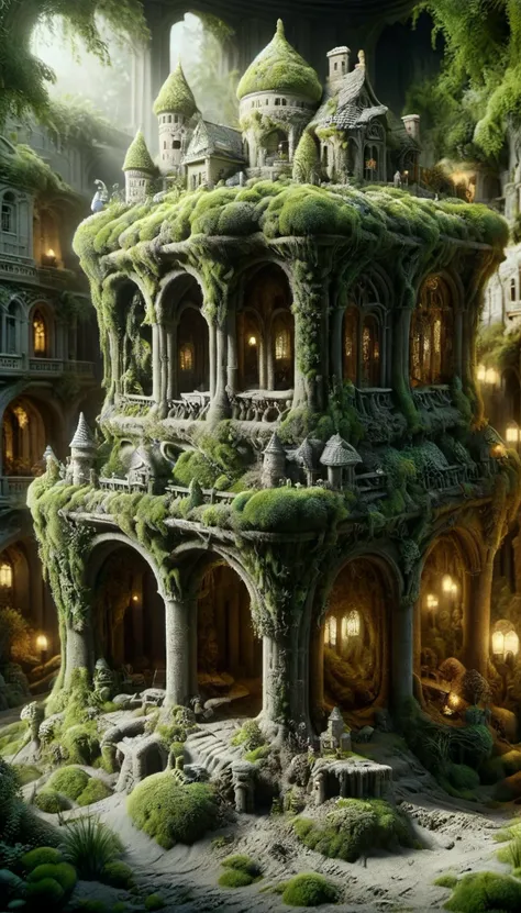 ral-sand,<lora:ral-sand:1>,ovrgrwth,<lora:ovrgrwth:1>,
8k,highly detailed,toy shop in a empty fantasy vertical city at the end of time,masterpiece,<lora:EnvyFlourishesXL01:1>,
Mosses,ferns and tiny flowers,deep in the forest,