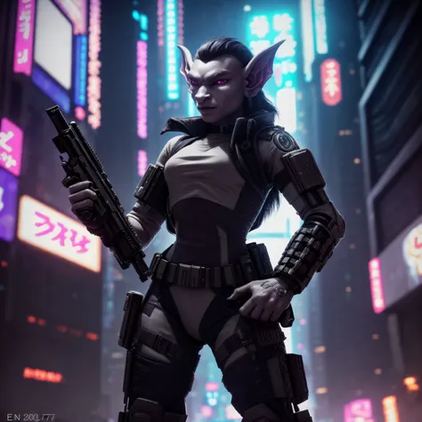 (Highest Quality, 4k, masterpiece, Amazing Details:1.1), cyberpunk soldier ((gargoyle)) woman  (neo tokyo cyberpunk). holding a gun,  in a dynamic epic  gunfight, post apocalyptic  outfit, (full body:1.3)  Shallow Depth of Field, E671, lens 50mm f/2.0, (photorealistic:1.3), ((raw photo))