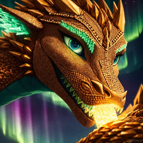 mighty dragon made out of glowing ((crystals)), aurora australis, smoke , fire
BREAK
(masterpiece, best quality, ultra realistic, 4k, 2k, (intricate, high detail:1.2), film photography, soft focus,
RAW photo, photorealistic, analog style, subsurface scattering, photorealism, absurd res), ((closeup))