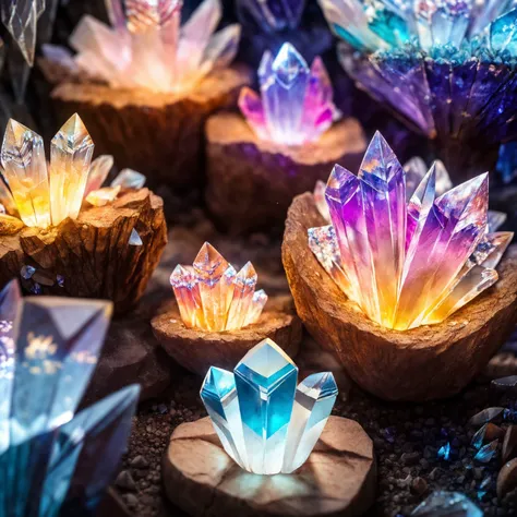 beautiful ((crystal cave)), with glowing mushrooms, dust , and fireflies
BREAK
(masterpiece, best quality, ultra realistic, 4k, 2k, (intricate, high detail:1.2), film photography, soft focus,
RAW photo, photorealistic, analog style, subsurface scattering, photorealism, absurd res), ((closeup))