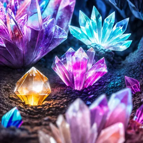 beautiful ((crystal cave)), with glowing mushrooms, dust , and fireflies
BREAK
(masterpiece, best quality, ultra realistic, 4k, 2k, (intricate, high detail:1.2), film photography, soft focus,
RAW photo, photorealistic, analog style, subsurface scattering, photorealism, absurd res), ((closeup))
