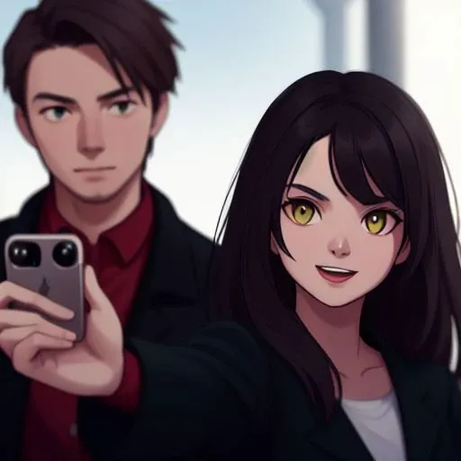 cinematic film still excited cat foreground blurry, woman and man in background selfie, looking at camera<lora:PhotoBomb-8:0.8> . shallow depth of field, vignette, highly detailed, high budget, bokeh, cinemascope, moody, epic, gorgeous, film grain, grainy