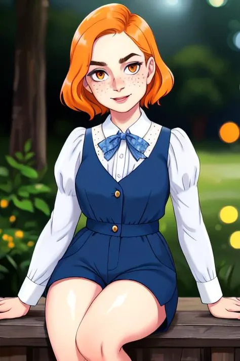 A old slutty Liechtenstein woman, noble facial features with freckled complexion, cat-like orange eyes with expressive eyebrows, a regal nose and soft cheekbones, open lips and strong jawline, with pupils and joyful expression, wearing open blue shorts outfit, cinematic lighting, depth of field, bokeh, realism, photorealistic, hyperrealism, professional photography, uhd, dslr, hdr