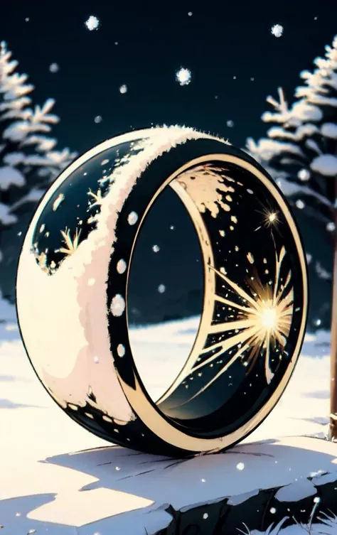 Ring, Lost City Nighttime Silence,Snowfield <lora:RingArt_Sora:1@0,.5@.4>,