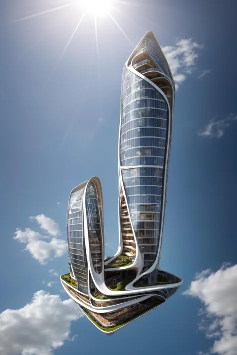 A futuristic and stunningly beautiful high-rise shopping center architectural structure with bold, futuristic design elements, blending seamlessly into the art form of digital illustration. Inspired by the works of Syd Mead. The scene showcases the center amidst a bustling city, its sleek lines contrasting with the urban environment. A warm color temperature adds vibrancy, highlighting the architectural details. Shoppers and visitors exhibit expressions of awe and excitement. Illuminated by soft, diffused lighting, the atmosphere exudes sophistication and promise of tomorrow
(masterpiece),(high quality), best quality, real,(realistic), super detailed, (full detail),(4k),8k,no humans, scenery, building, ((500-meter tall buildings)),outdoors, window, road, sky, street, lamppost, tree, power lines,,Organic modernist architecture, glass curtain walls, interesting shapes, super high-rise buildings in the block <lora:add_detail:0.45> <lora:more_details:0.45>