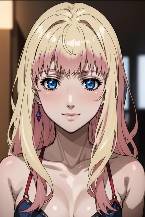 (anime:1.1), best quality, masterpiece,
1girl, sherly nome, multicolored hair, blonnde hair, pink hair, gradient hair long hair, medium breasts, blue eyes, mature woman, looking at viewer, smile
<lora:Kizuki - Macross Frontier - Sheryl Nome:0.95>