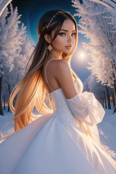 SO_Blanca_Richards, detailed Digital art, behance, shot from side of a Imaginative Supersized ("Through the prism of connection, we realize we are but threads in the intricate tapestry of the universe.":1.3) , from inside of a Pure The City of the Dead in the Valley of the Kings, Peach forest and grass, Snowing, soft focus, Horror, Photorealism, spotlight, F/8, Vivid Colors, Vivid palette, intricate, photolab, most beautiful artwork in the world