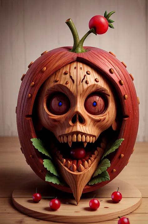 symmetrical wooden carved fruitynightmare <lora:fruitynightmare_model:0.25> Red currant, wood shavings, vibrant colorful wet paint, octane render, unreal engine, highly detailed, intricate <lora:epiNoiseoffset_v2Pynoise:2> <lora:burtonesqueStyleV2Out_v2:0.25>