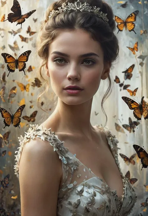 mj, RTX, 4k, HDR, Anna Razumovskaya, Casey Baugh, Antonio Mora, Aminola Rezai, Giovanni Boldini, art, realistic art.
Close-up, portrait, silhouette of a woman surrounded by butterflies, trend on pixabay, beautiful dress, cute artwork, cinderella, beautiful shapes, polishing, outdoors, great photo on Pinterest, stencil, scales, white background, symbols, oily face, oily skin, high picture texture, world photographic masterpiece, highly texture film grain, cinematic realistic,