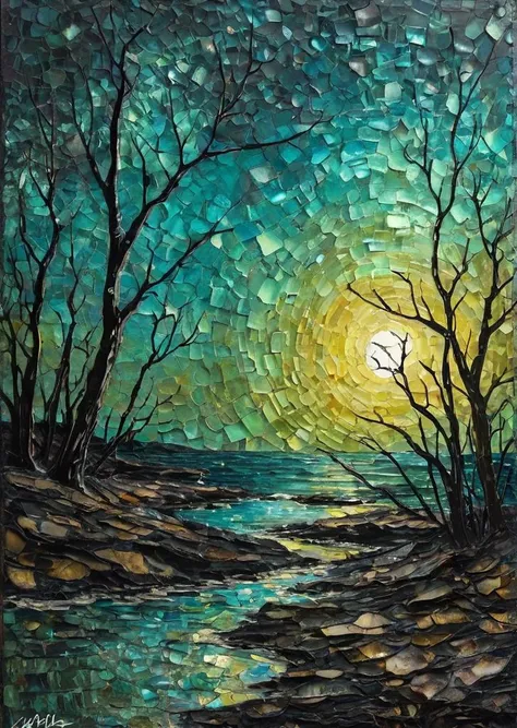 Collage style [[[Oily Lighting: Oily lighting creates a picture with a slick and intriguing atmosphere, evoking the unique texture and sheen of oil. This technique results in subtle, reflective surfaces and subdued hues, adding depth and mystery to the scene. By capturing the essence of oil's visual properties, this lighting style immerses viewers in a world of intriguing textures, inviting them to explore the enigmatic qualities of the Prompt.]]] . Mixed media, layered, textural, detailed, artistic